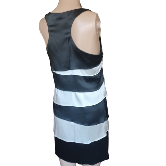 Karlie Womens Sleeveless Silk Pencil Sheath Dress Ruffled Tiers Size Small - Picture 2 of 10